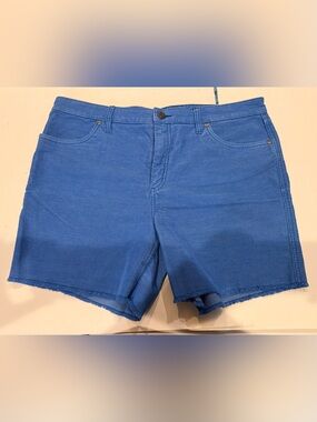 Cobalt Blue High-Rise Denim Shorts